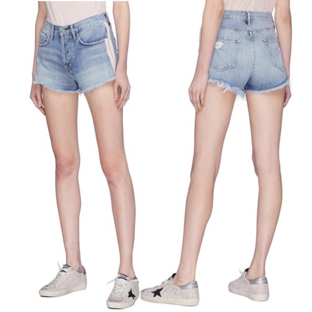 SANDRINE‎ ROSE The Doll Handmade Original Tuxedo Stripe Denim Cut-Off Shorts 27